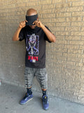 Black graphic T-shirt